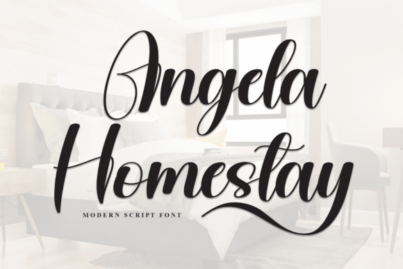 Angela Homestay: A Stylish Script Font for Editorial Elegance
