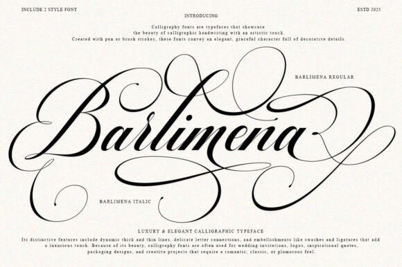 Barlimena: A Script Italic Font for Modern Web Design